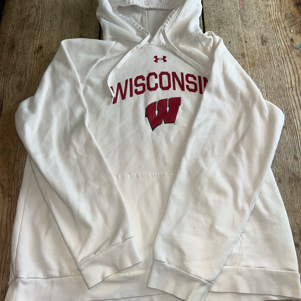 White Wisconsin Hoodie